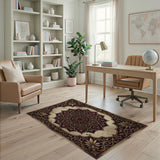 Purple Mandala Floral Vintage Area Rug