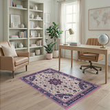 Pink Persian Floral Medallion Traditional Persian Area Rug