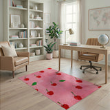 Cherry Bliss Pink Shag Area Rug