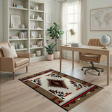 Tan Diamond Southwestern Geometric Area Rug