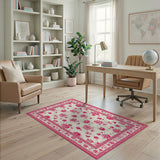 Pink Peony Floral Vintage Floral Vintage Area Rug