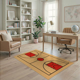 Basketball Court Outline Area Rug