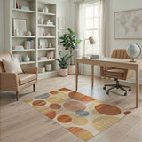 Terracotta Abstract Circles Area Rug