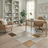 Modern Geometric Brown Tan Brown and Tan Area Rug