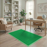 Green Grid Geometric Area Rug