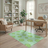 Lush Green Wildflower Cluster Area Rug