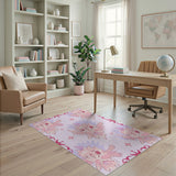 Cute Pink Winged Fluffy Creatures Rug