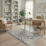 Beige and Neutral Heritage Tribal Heritage Tribal Geometric Beige Area Rug