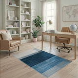 Gradient Blue Striped Textured Area Rug