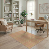 Peach and Green Plaid Area Rug