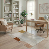 Modern Beige Abstract Geometric Area Rug