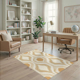 Beige Geometric Hexagon Area Rug