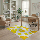 Playful Yellow Egg Splash Area Rug