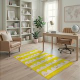 Cute Kawaii Egg Faces Yellow Area Rug