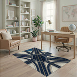 Navy Blue Coastal Highway Interchange Rug