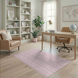 Blush Pink Chevron Stripe Area Rug