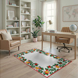 Festive Holly Berry Star Border Rug