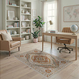 Ivory Rust Medallion Traditional Persian Area Rug