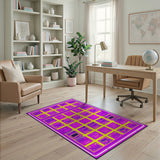 Retro Pixelated Multi-Color Geometric Area Rug