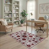 Red Traditional Persian Ornate Red Floral Persian Area Rug