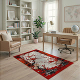 Red Plum Blossom Chinese Floral Area Rug