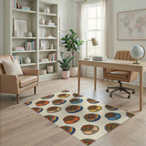 Rainbow Pet Bowls Kids Cartoon Rug