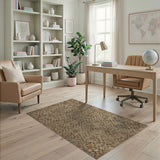 Pixelated Geometric Brown Tan Area Rug