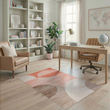 Coral Peach Overlapping Semi-Circles Modern Rug