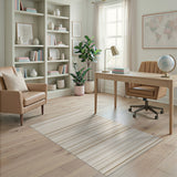 Beige Tan Horizontal Stripe Area Rug