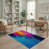 Vibrant Multi-Color Paint Splash Area Rug