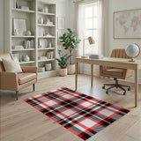 Geometric Modern Bold Red Plaid Check Area Rug