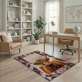 Multi-color and Patterns Shaggy Highland Cow Southwestern Rug