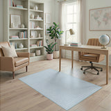 Pale Blue Woven Geometric Area Rug