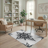Exquisite Black White Mandala Area Rug