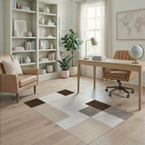 Neutral Geometric Block Area Rug