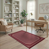 Red Intricate Red Persian Border Area Rug