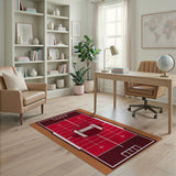 Red Red Football Field Area Rug