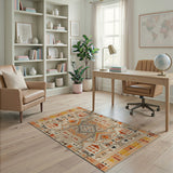 Bold Orange Southwestern Geometric Rug