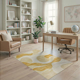 Beige Gold Abstract Wave Area Rug