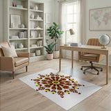 Maroon Gold Mandala Persian Area Rug