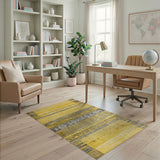 Yellow Geometric Heritage Tribal Rug