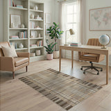 Brown Tan Heritage Tribal Woven Area Rug