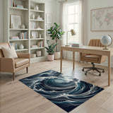Dramatic Crashing Ocean Waves Area Rug