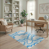 Whimsical Cartoon Clouds Blue Area Rug
