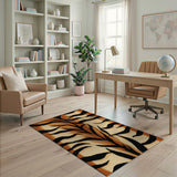 Exotic Tiger Stripe Orange Area Rug