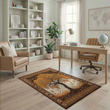 Orange Orange Tree of Life Persian Area Rug