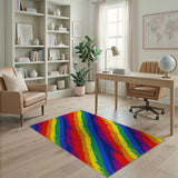 Rainbow Drip Stripe Area Rug