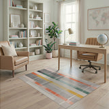 Bold Multi-Color Vertical Stripe Area Rug