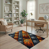 Stacked Basketball Geometric Area Rug