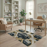 Aerial Rustic Cabins Village Area Rug
